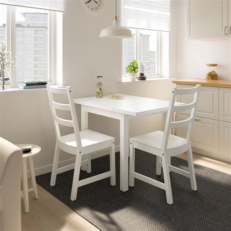This country style dining table and chairs set for 6 is solid oak wood quality construction. NORDVIKEN / NORDVIKEN white, white, Table and 2 chairs - IKEA