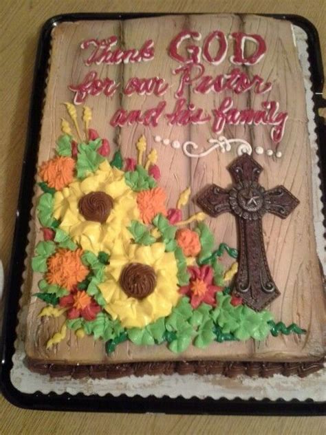 You know, we all love a good fellowship time with our fellow church i've compiled a little visual list of 10 cake ideas that might spark your imagination for your next demonstration of thanks to your pastor and his family. My sister made this awesome cake for Pastor Appreciation Month! :) | Pastor appreciation gifts ...