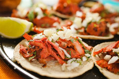 Tacos Al Pastor Traditional Street Food From Mexico