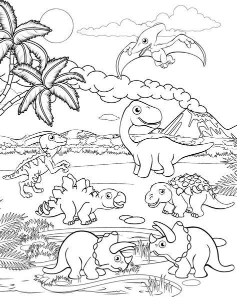 Animal Printable Dinosaurs Coloring Page With Names Coloring Tone