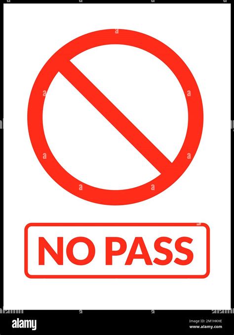 No Entry Pass Vector Sign Warning Stop Entry Symbol Icon Safety Stock