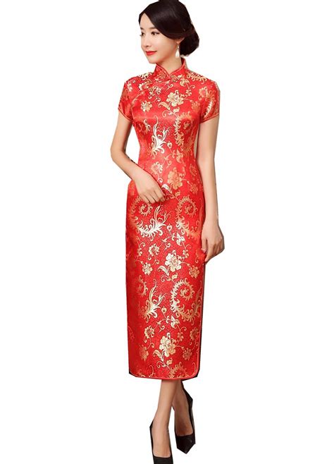 Shanghai Cerita Satin Gaya Cina Pakaian Tradisional Cina Gaun Qipao