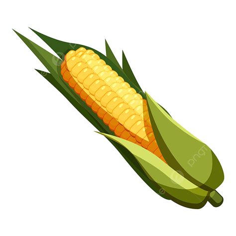 Cartoon Corn Clipart Transparent Background Corn Icon Cartoon Style