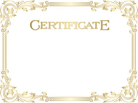 Gold Certificate Border Png Certificate Template Png 1113774 Vippng