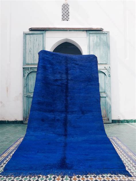 Blue Moroccan Rug Berber Beni Ourain Style Berber Creations