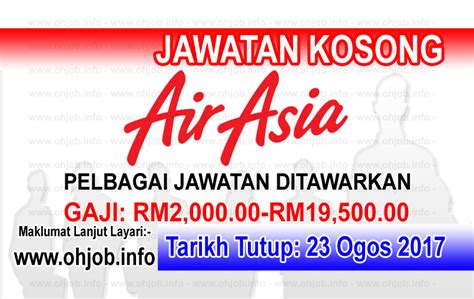 Please follow right procedure to make sure all your application will submit successful and get the feedback. Jawatan Kosong Terkini AirAsia Berhad (23 Ogos 2017 ...