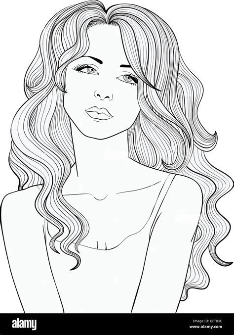 Lady Line Drawing Stock Photos And Lady Line Drawing Stock Images Alamy