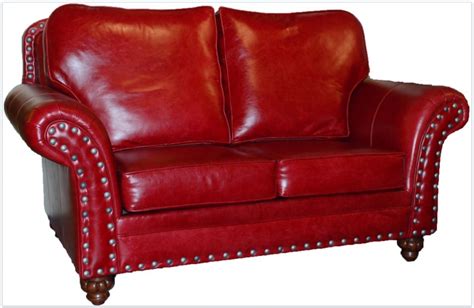 Mustang Red Leather Loveseat Southern Creek Rustic Furnishings