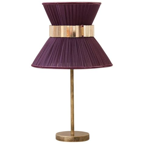 Tiffany Contemporary Table Lamp 23 Purple Silkantiqued Brass