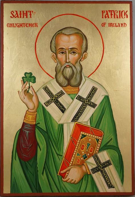 St Patrick Of Ireland Large Hand Painted Icon Blessedmart