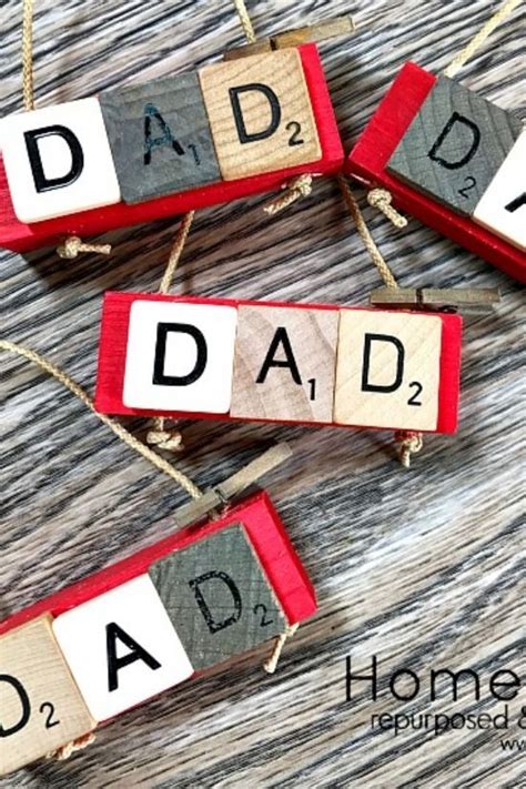 Diy Fathers Day Scrabble Ornament Tags Fathers Day Diy Dollar