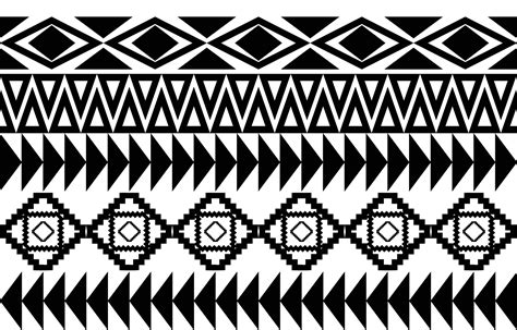 Tribal Black And White Abstract Ethnic Geometric Pattern Design For