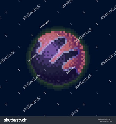 Pixel Space Planet Galaxy Globe Sphere Stock Vector Royalty Free