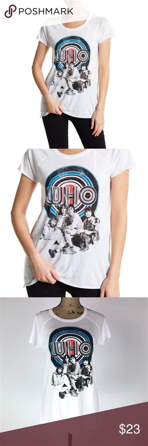 Chaser Graphic Band Tee The Who Cold Shoulder Med Graphic Band Tees