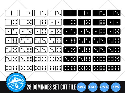 Dominoes Svg Tiles Cut File Domino Clip Art By Ld Digital