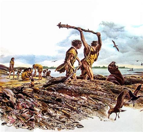 mesolithic hunters by sergio rizzato prehistoric world ancient humans prehistoric art
