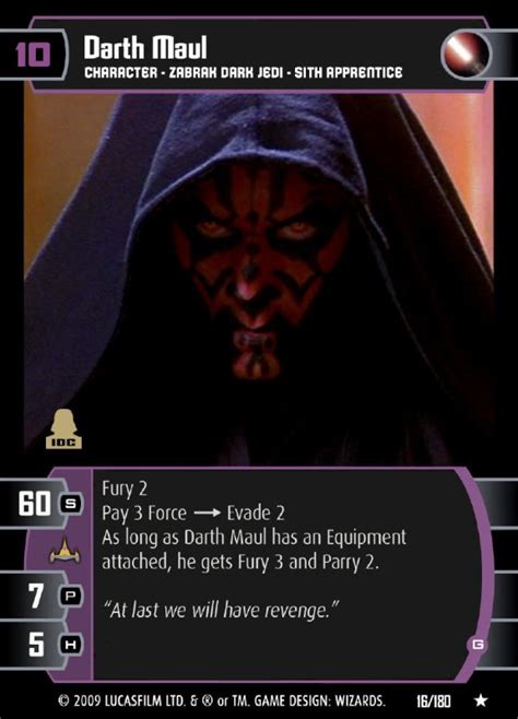 Darth Maul (G) Card - Star Wars Trading Card Game