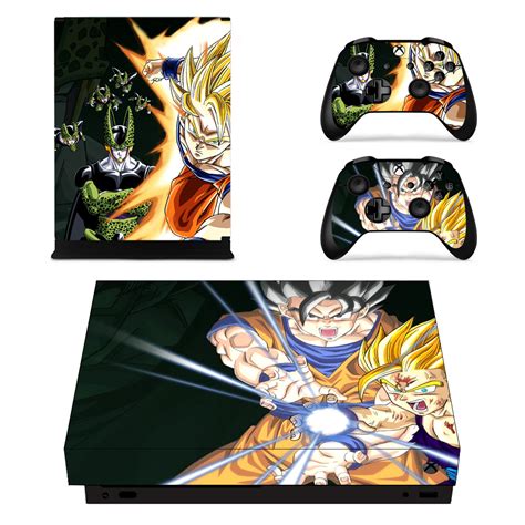 Goku Gohan Flash Ball Attack Vinyl Skins For Microsoft Xbox One X Game Console And 2 Controllers
