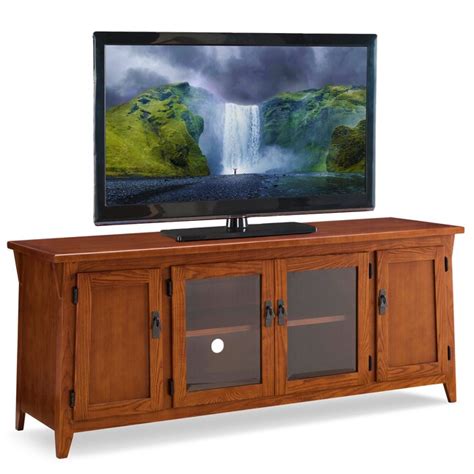 Leick Home Riley Holliday Traditional Russet Tv Stand Accommodates Tvs