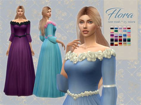 Sifixcc Flora Dress Download Tsr Base Game All Historical Cc