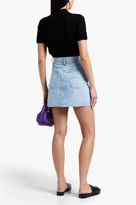 Nobody Denim Piper Frayed Denim Mini Skirt The Outnet