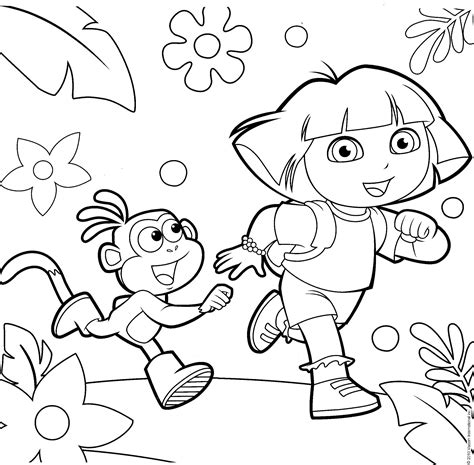 Exploring The World Of Dora Explorer Coloring Pages Love Coloring
