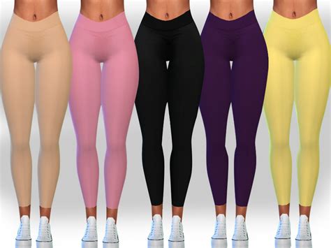 The Sims Resource 15 Colour High Waist Athletic Basic Leggings