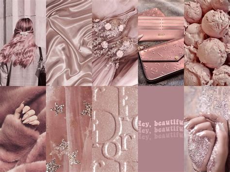 Rose Gold Wall Collage Kit Dusty Rose Aesthetic Soft Boujee Etsy