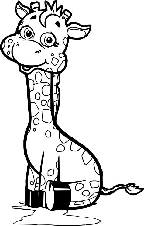 Giraffe Coloring Pages Worksheets Animal Zoo Kids Simple Animals Super