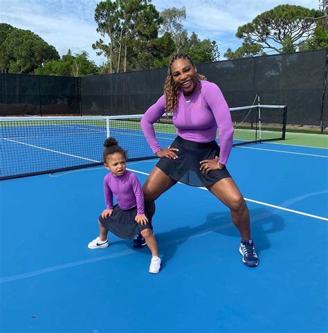 Serena williams' baby girl, alexis olympia ohanian jr., is just like her mama! Serena Williams and Daughter Olympia, 2½, Twin on Tennis Court | PEOPLE.com