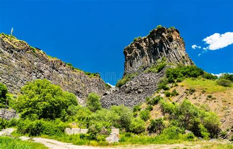 Basalt Column Formations In The Garni Gorge Armenia Stock Photo