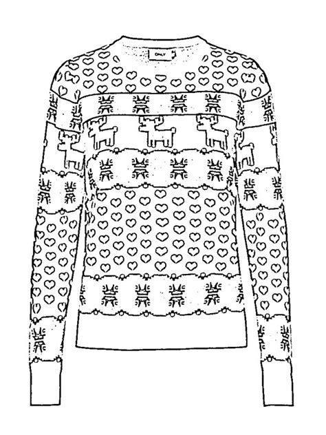 Image à colorier Pull de Noël  topcoloriages.fr