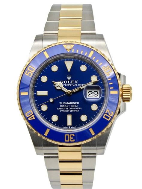 Rolex Submariner Two Tone Blue Dial 41mm Mens Watch 126613lb Luxury