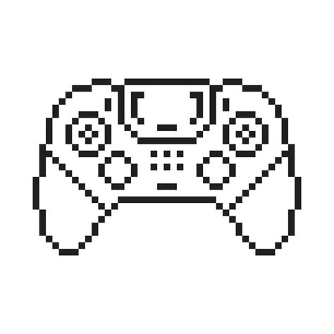 Video Game Controller Illustration Gamepad Sign Pixel Art Style