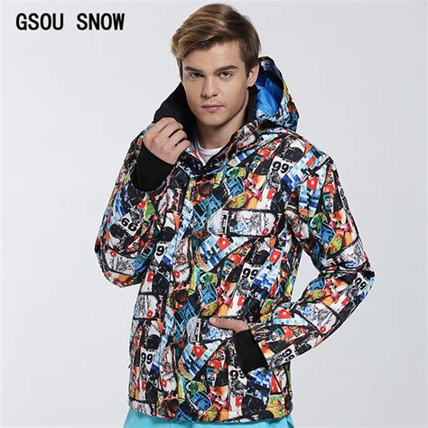 Winter Gsou Snow Brand Ski Jacket Men Colorful Snowboard Jackets Men