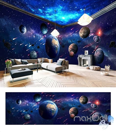 Space Universe Planet Theme Space Entire Room Wallpaper Wall Mural Dec