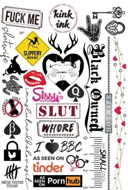 27 Cuckold Temporary Tattoos Kinky Fetish Fake Adult Tattoos For Bdsm