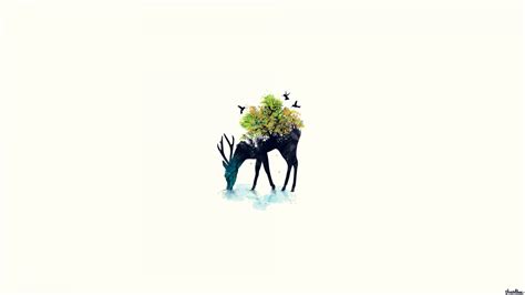 Design firm hecker guthrie mixed in warm leathers, natural wooden . Wallpaper : illustration, deer, nature, minimalism, logo ...