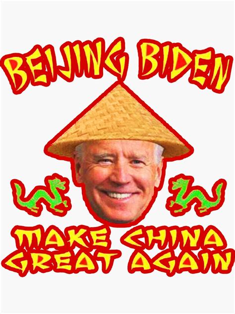 Funny Joe Biden Make China Great Again Sticker Sticker