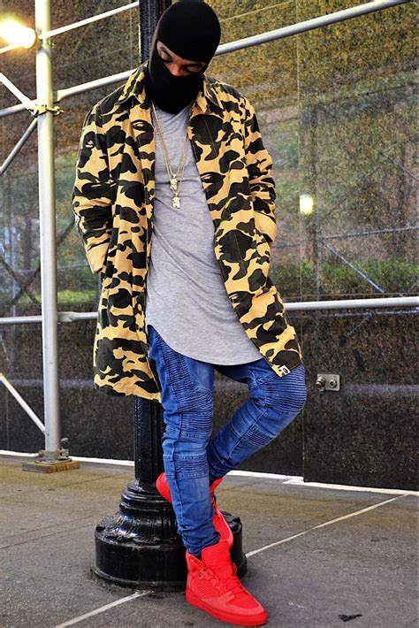 Bape Camo And Red October Mens Street Style Urban Street Style Hip