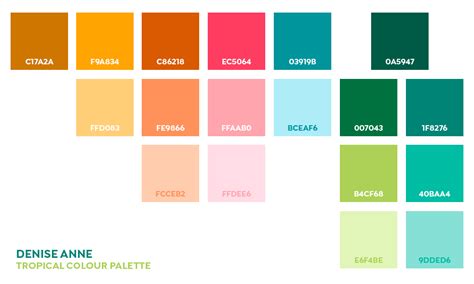 Small & medium prints are double. Free Color Palettes from Popular Designers | Tropical ...