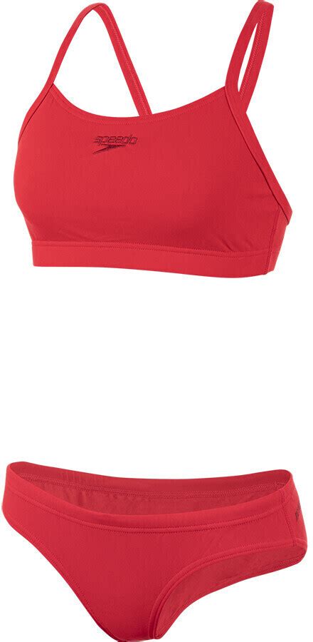 Buy Speedo Womens Endurance Thinstrap 2 Piece Bikini Set Red From £11