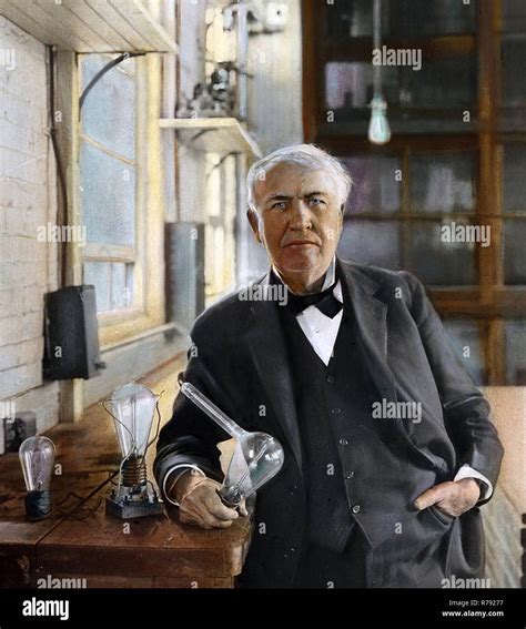 Thomas Edison 1847 1931 American Inventor And Businessman Seen With
