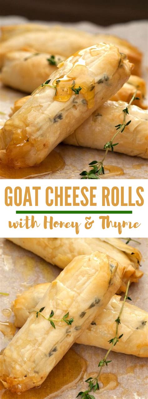Baked Goats Cheese Rolls With Honey And Thyme Dinner Appetizers