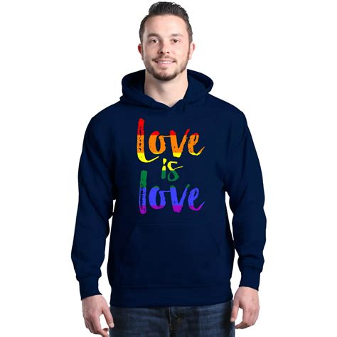 Shop4ever Shop4ever Mens Love Is Love Rainbow Gay Pride Hooded