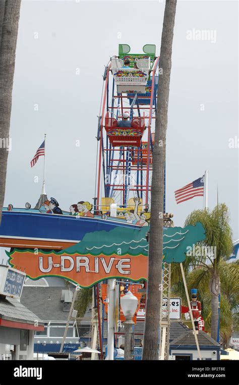 Ferris Wheel And Fun Rides Balboa Island Newport Beach Stock Photo