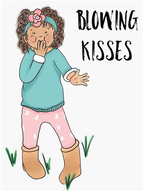 Toddler Girl Blowing Kisses Sticker By Clairejohns Redbubble