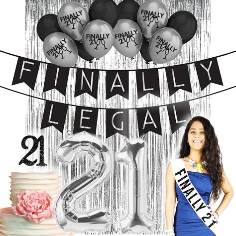 Finally Legal 21st Birthday Decorations Cake Topper Party Etsy