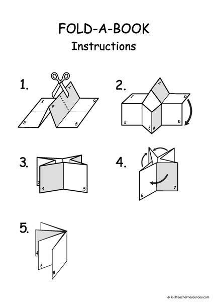 Printable And Editable Folding Book Template Book Folding Templates