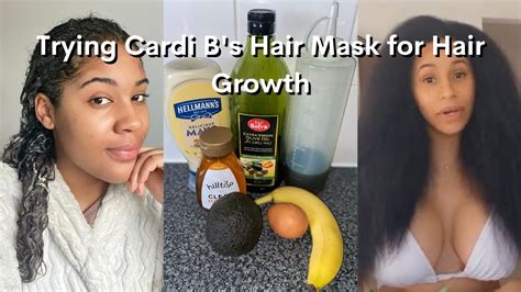 trying cardi b hair mask for hair growth luana banks youtube